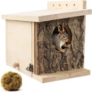 다람쥐 둥지 상자 - 외부 위한 조립이 쉬운 집 새 및 작은 동물을 나무