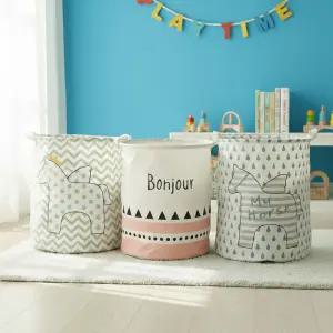 북유럽 목마 패브릭 바구니(별)