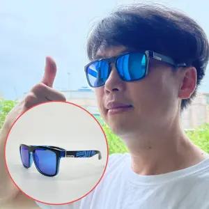 편광 사각 뿔테 선글라스 블루미러