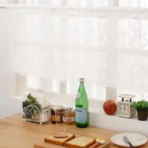 레이스바란스 플라워 자수 바란스 흰색 부엌 주방 창문 가리개천