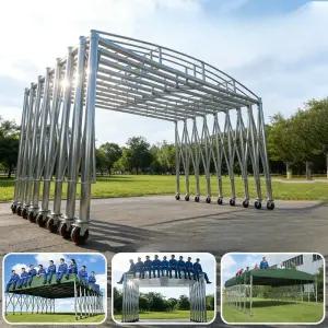 슬라이딩 캐노피 이동식 차고 어닝 천막 대형 텐트