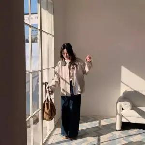 루타꽁몰 여사친 봄 잠바 야구 지퍼 빅사이즈 코트 칼라 트렌치 솔리드 HO1