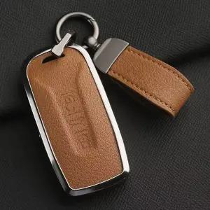호환  폭스바겐 투아렉 19-2025용 신형 염소 가죽 키 커버 수입차 키 케이스 남성용 파우치