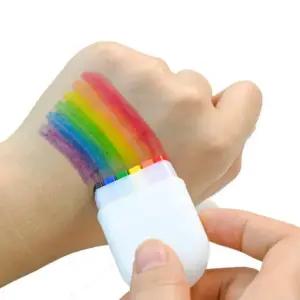 무지개 색상 수성페인팅 얼굴 전용 크레용 페이스 꾸미기 응원 행사