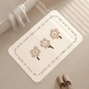 TBZ 플라워 구조토 화장실발매트 주방발판 밀크티