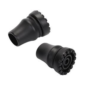 2팩 고무 지팡이 팁 3/4인치 5/8인치 7/8인치 헤비 듀티 팁, 노인용 검은색 튼튼한 교체 안전 목발 액세서리