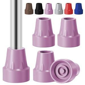 4팩 교체 고무 지팡이 팁 3/4인치 헤비 듀티 목발 보행기용 미끄럼 방지 샤워 의자 다리(핑크)