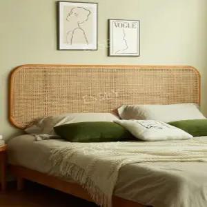 라탄 등나무 킹 침대 퀀 보드 침대프레임 더블 등받이 침대헤드