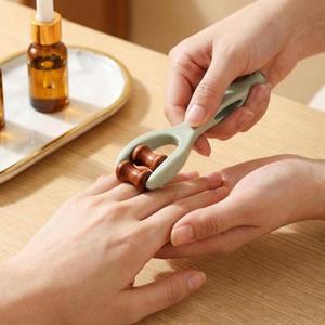 솔리드 우드 손가락 마사지 롤러 360 ° 클립 디자인 경락 지압 스틱 통증 완화용