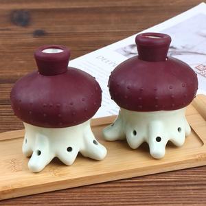 귀여운 문어 모양 세라믹 뜸솥 4/6홀 휴대용 전신 마사지기 헤드 테라피 도구 가정용 경락 온열 장치