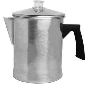 미로 알루미늄 스토브 탑 퍼콜레이터 또는 전기 위에 커피를 양조 9컵 실버