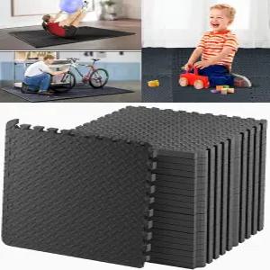 캉글러 20개 체육관 매트 세트 - EVA 폼 퍼즐 바닥 고밀도 연동 타일 홈 운동 놀이방 차고 수영장 트레드밀