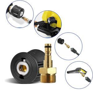 M22Quick 연결 어댑터 황동 와셔 건 호스 파이프 변환 도구가있는 Karcher K2-K7 용 14mm 커넥터 퀵 릴리스