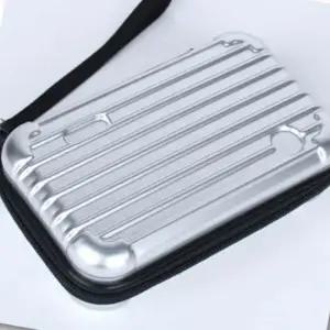 미니 하드캐리어 파우치 실버 핸디형 명함 보관