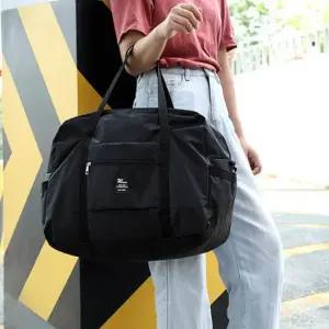 블랙 폴리 캐리어 보조백 포켓 여행가방 넉넉한수납