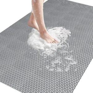 모폰키 논 슬립 샤워 매트 내부 36인치 X 24인치 초대형 - 수백 개의 배수 구멍이 있는 PVC 퀵 드라이 스톨