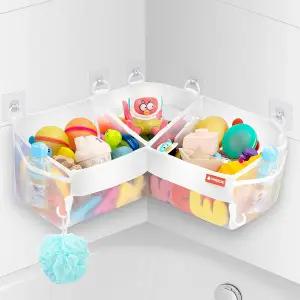 UNEEEDE 목욕 장난감 보관 - 3칸 코너 정리함 4갤런 급속 건조 홀더 분류 및 용품을 위한 세탁기 사용