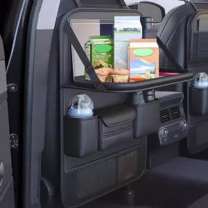 접이식 테이블 트레이가 있는 카백시트 정리함 터치스크린 휴대폰 홀더가 카시트 백 프로텍터 프리미엄 PU