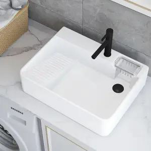 사각 탑볼 세면기 세면대 빨래판 세라믹 탑카운터 욕실 심플