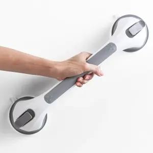 레버록 욕조 및 샤워용 그랩 바 핸들 17인치 강력 흡입 목욕 난간 욕실 의자용 안전 그립 노인용 드릴링