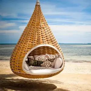스윙 행잉 체어 카페 안뜰 의자 그네 둥지 발코니 라탄