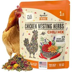 루스티 내추럴 치킨 네스팅 허브 - 칠리 믹스 1LB 프리미엄 포 쿱 미국산 간식 및 레셔로서 침구와 혼합