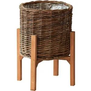 라탄 등나무 화분 베란다 조경 원목 테라스 받침대 바구니 인테리어