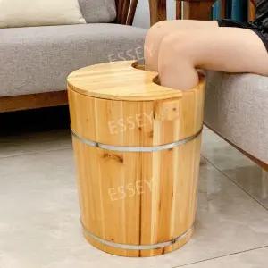 간이 족욕기 족욕통 원형 편백나무 가정용 습식 히노끼