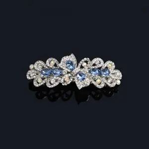 마리 포인트 헤어핀(블루) 큐빅장식 자동핀