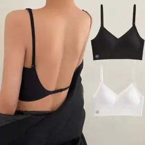 WL 시원한 백리스 V넥 베이직 브라 캡내장 여성 속옷 목선이