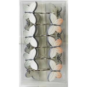 SKL 홈 페이스풀 플라워 샤워 커튼 후크 세트, 멀티