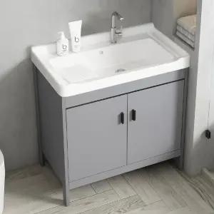 간이싱크대 세탁실보조싱크대 세라믹세면대 이동식 하부장 손빨래 사무실