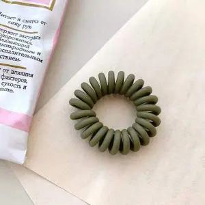 카키 전화선 헤어끈 무광 파스텔 스프링