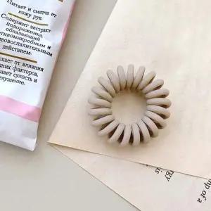 헤어끈 그레이 무광 파스텔 스프링 전화선