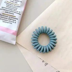 전화선 무광 스프링 라이트블루 파스텔 헤어끈