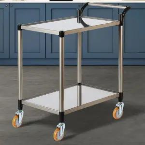 스텐레스 2단 대 와인색바퀴 고급 빈티지트롤리 병원 이동식트레이