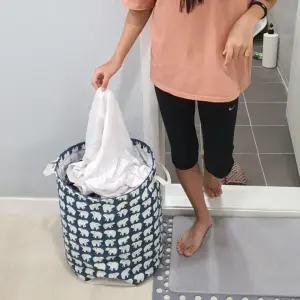 고퀄리티   북극곰 바스켓 패브릭 빨래 린넨 장난감 인형 정리함 보관함 바구니