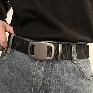남성 무광 자동 버클 나일론 구멍없는 허리 벨트 6색 남성벨트 캔버스벨트 남학생벨트