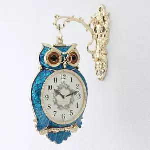 데일리데코 똑똑이 부엉이 양면 벽시계