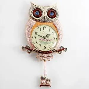 데일리데코 아노이 무소음 부엉이  보석 추 벽시계