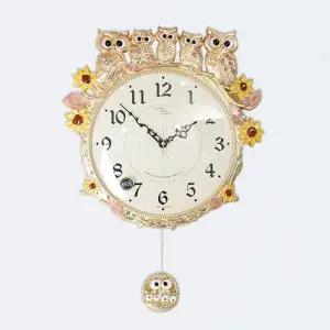 데일리데코 타티스 부엉이 추 벽시계