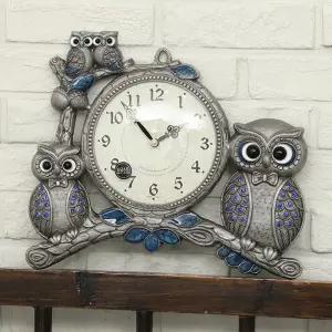 데일리데코 엔틱 토머 부엉이 초무소음 탁상시계