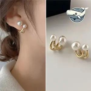 세련된 더블 진주 귀걸이 한복 연출용 이어링 혼주귀걸이 웨딩귀걸이 하객귀걸이