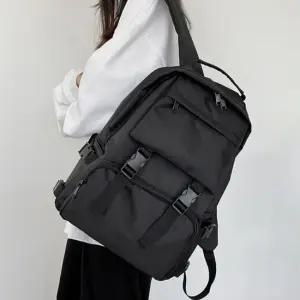 학생 입학 가방 심플 블랙 찍찍이 책가방 스쿨백 백팩 대학생가방 중학생가방