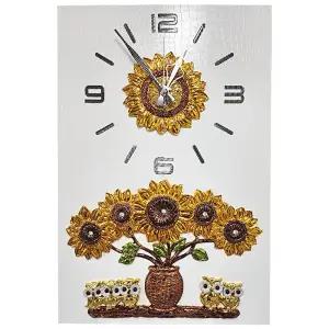 데일리데코 쿠르 400x600 해바라기 부엉이 액자 겸 시계