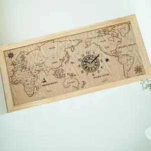 아름데코 가리타 세계지도 원목 시계