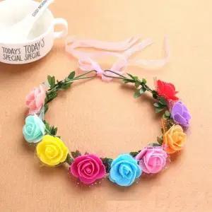 9송이 9색상 화관 머리띠 머리화환 꽃밴드 T 0428 9 들러리머리띠 플라워머리띠 화동