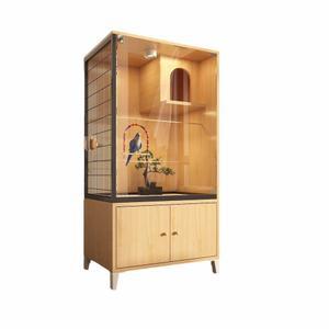 겨울 램프 온도조절 번식 새장 사육 키우기 원목색 그네 앵두새집 앵무새