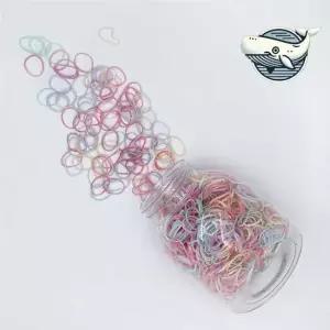 다채로운 컬러 헤어밴드 1000개 세트 고무줄 머리끈고무줄 곱창머리끈 컬러고무줄