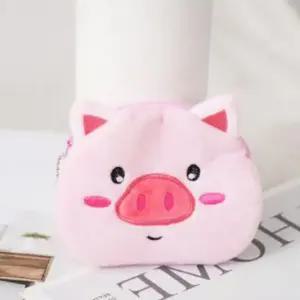 핑크 돼지 캐릭터 동물 동전지갑 미니 원형 파우치 여행용동전지갑 여행동전지갑